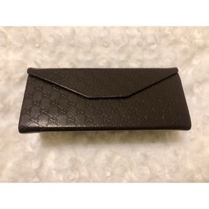 Gucci Brown Eye Glass Case with Cleaning Cloth